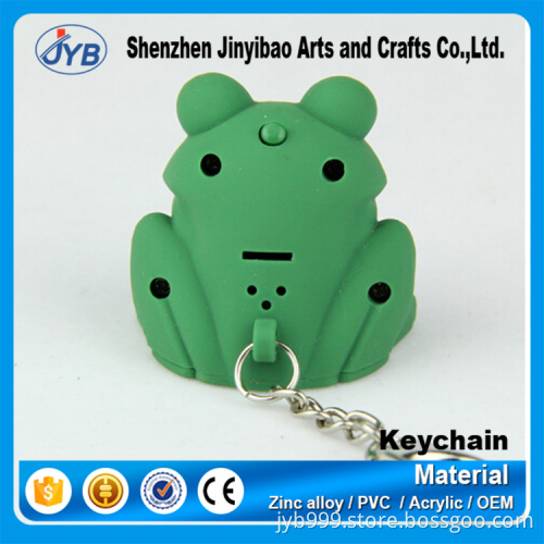 unique design plastic 3D cute frog shape keychain with cheap price